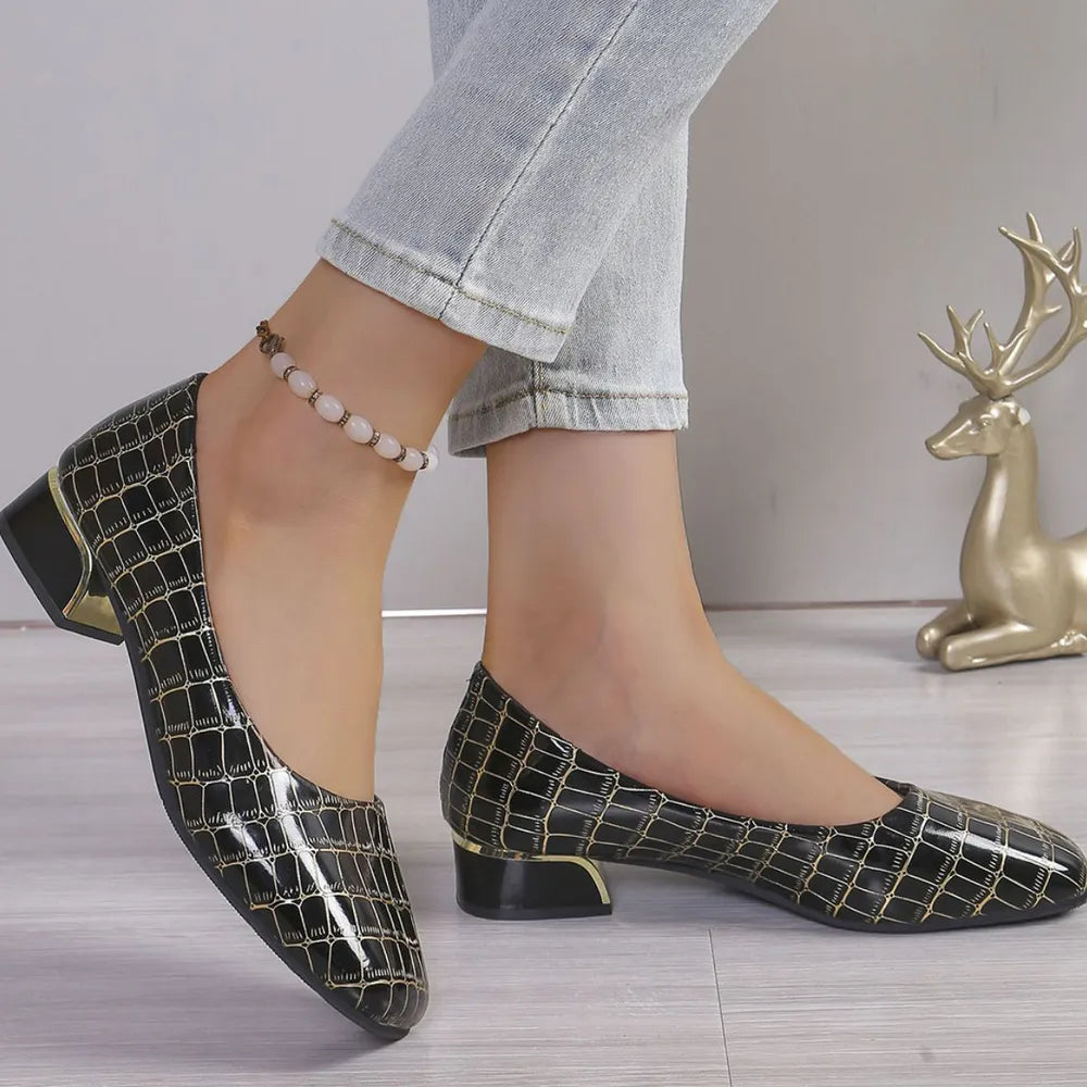 Square Toe Block Heels Pumps – Applauses Boutique