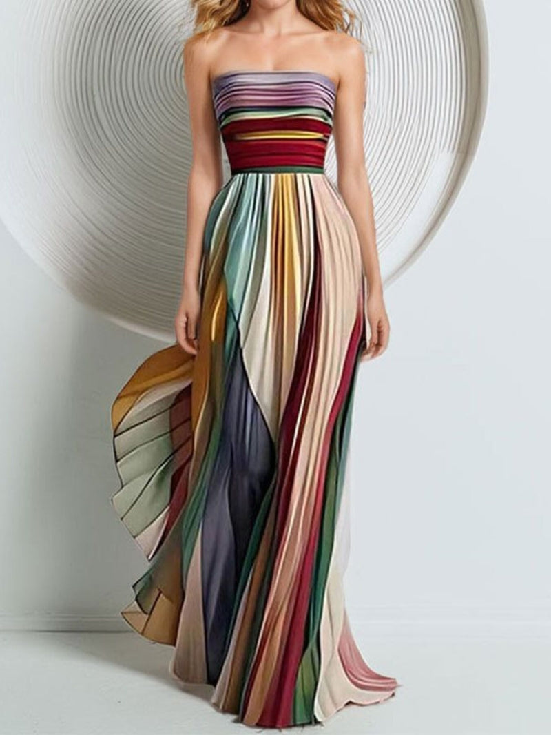 Plus Size Notched Balloon Sleeve Printed Maxi Dress – Applauses Boutique